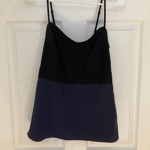 All Saints Block Slip Shirt Fitted Blue and Black Size US 6 UK 10.